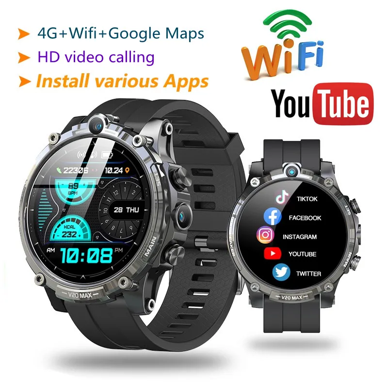 Android 8.1 Smart Watch 4g Sim Card Men Call Mobile Phone Wifi