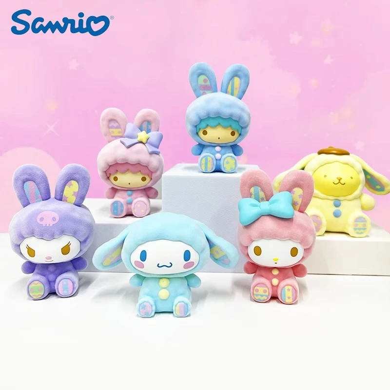 

6 Pcs/set Sanrio My Melody Kuromi Cinnamoroll PomPomPurin Kawaii Hand Model 6 Cm PVC Model Figure Collection Gift for Children
