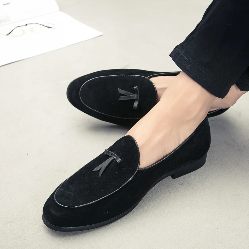 Men's Suede Tassel Loafers Size：38-44 Soft Soled Comfortable Loafers Simple Daily OfficeVersatile Casual Formal Slip on Shoes