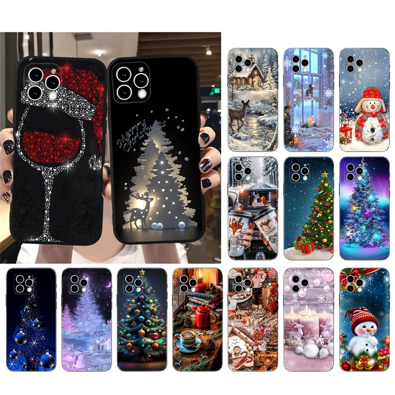 

Glass Phone Case For iphone 15 14 Pro Max 13 12 11 Pro Max XSMax XR 12 13 mini 14 Plus Merry Christmas Shell