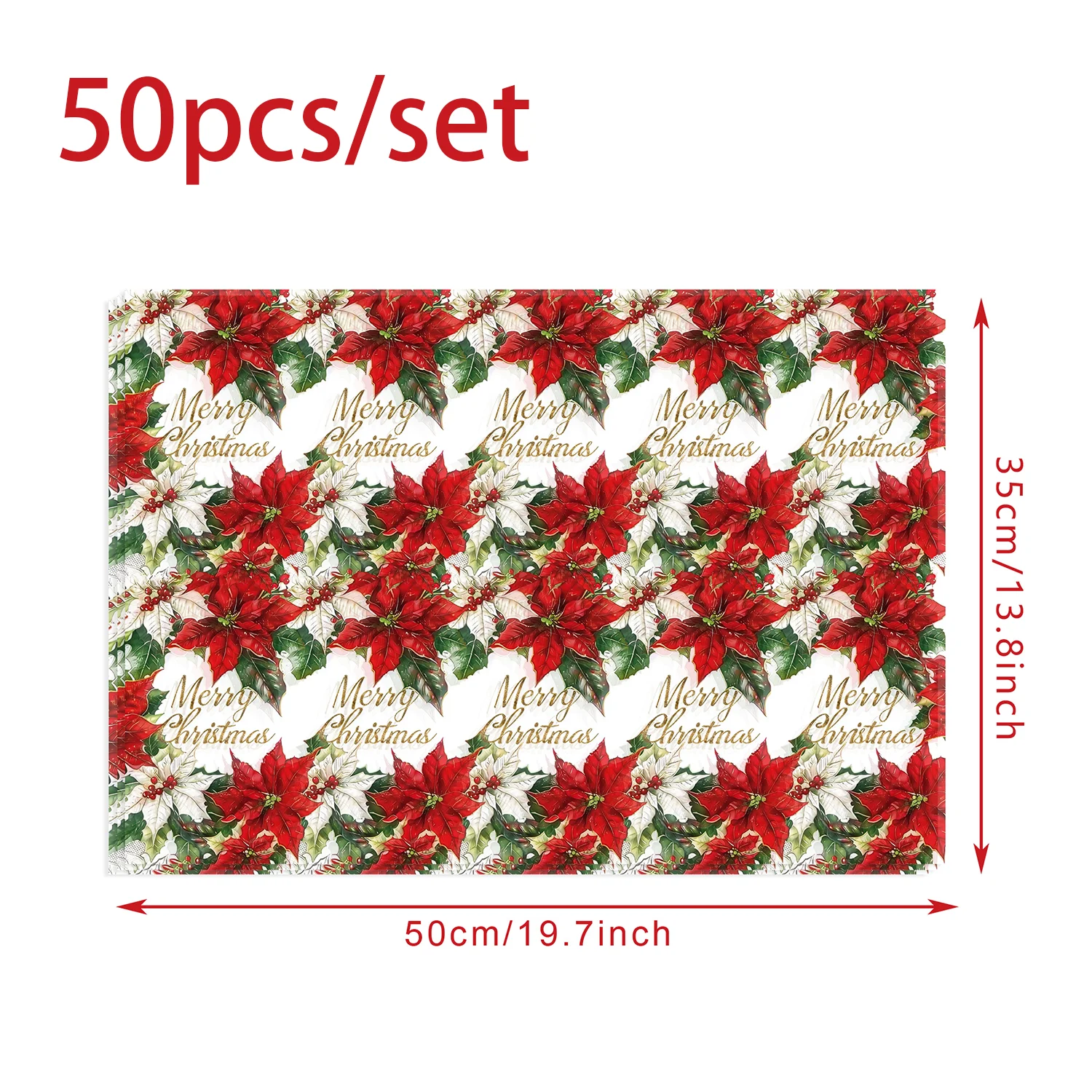 20/50 stücke Weihnachten Seidenpapier Weihnachtsstern Blume Für Weihnachten Party Geschenkpapier Frische Blume Dekoration Party Supplies – Detail 8