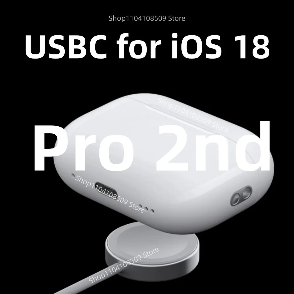 Wireless Earphone ANC USBC Cable Pro 2nd Bluetooth Earbuds Active Noise Cancellation for IOS18