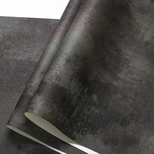 블랙 빈티지 PVC 벽지 종이 비닐 콘크리트 벽 효과 벽지, 레트로 일반 질감, 침실 거실 배경, 홈 장식 3