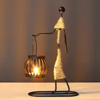 Creative Iron Candle Holder African Metal Candlesticks Wedding Christmas Decoration Home Table Living Room Ornaments 3