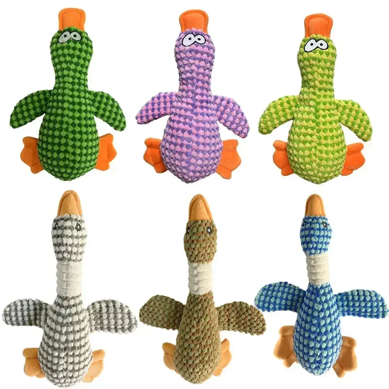 Cute Plush Dog Toys Pet Duck Squeak Toy for Puppy Sound Wild Goose Chew Toy for Small Middle Large Dogs Teeth Cleaning 2