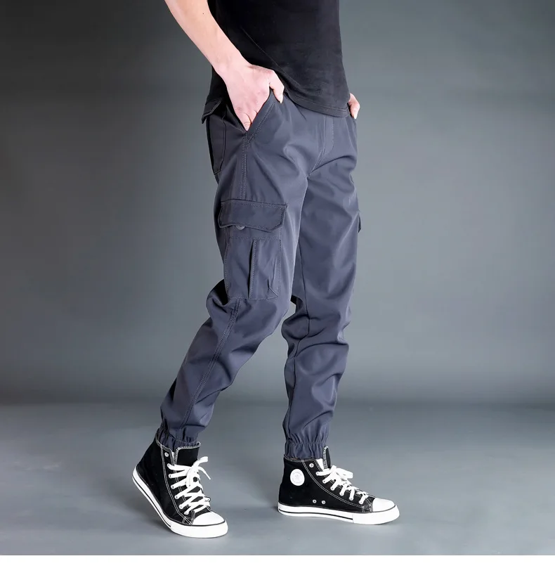 Men Pants Black Joggers Multi Pocket Loose Sport Trousers Spring Autumn Male Casual Sweatpants Cargo Pants Plus Size M-6XL harem pants