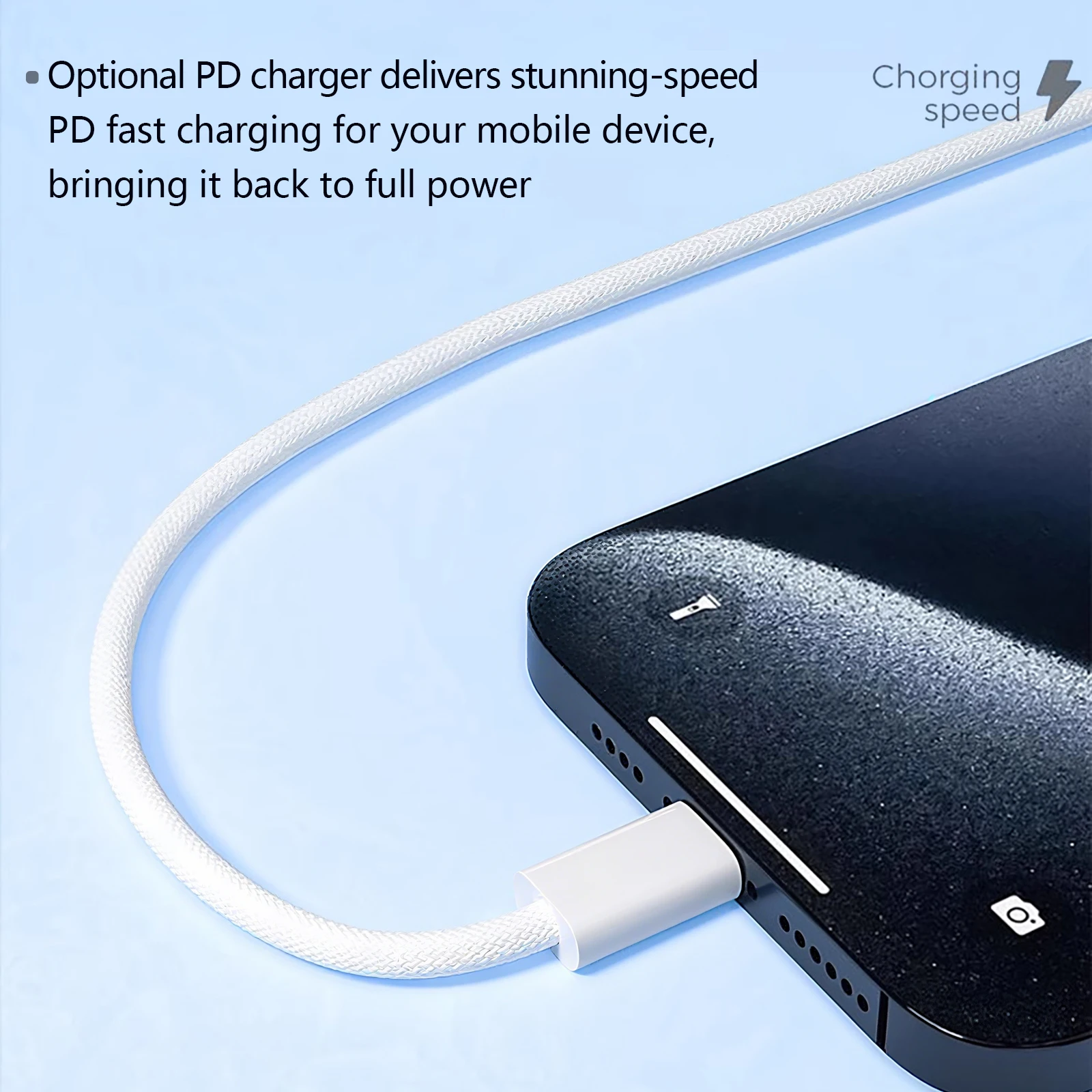 High-Speed 240W USB-C to USB-C Braided Charging Cable - 5A Fast Charge Cord
