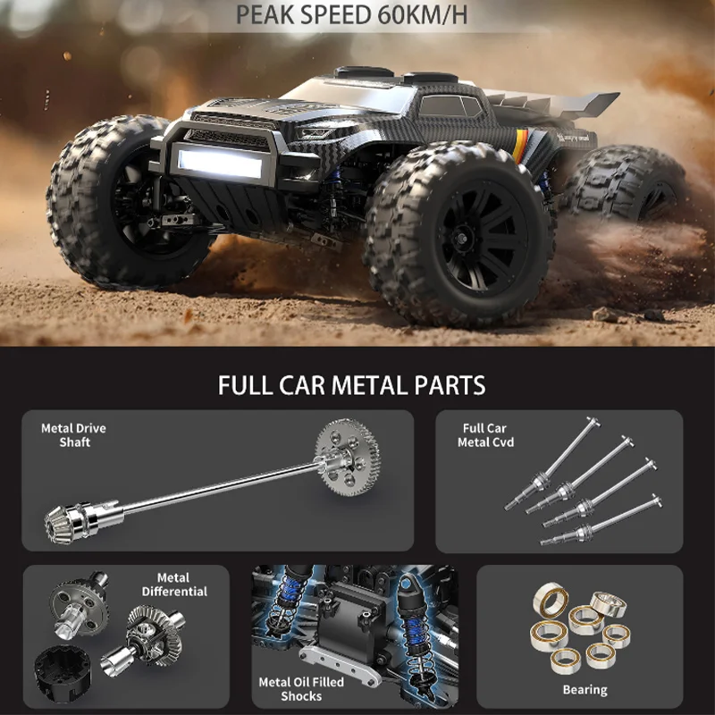Fast Electric Monster Truck Remote Control Car Four Wheel Drive