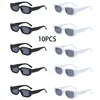 10 PCS Square SunGlasses, Decorative And Fashionable Glasses Suitable For Daily Travel And Play Shades Beach Accessories 1