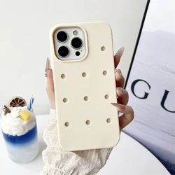 Versatile DIY Soft Silicone Charms Phone Case - Solid Color Breathable Cover - iPhone 18 Pro Max (Antique White)