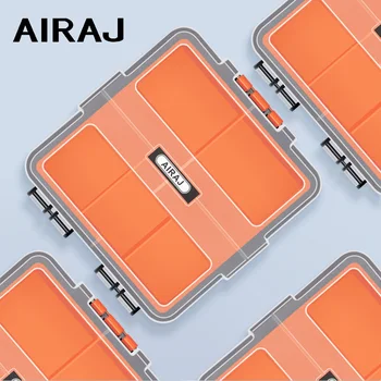 AIRAJ 가정용 도구 상자, 다기능 두꺼운 DIY 다중 격자 분류 상자, 나사 상자, 플라스틱 휴대용 하드웨어 도구 상자
