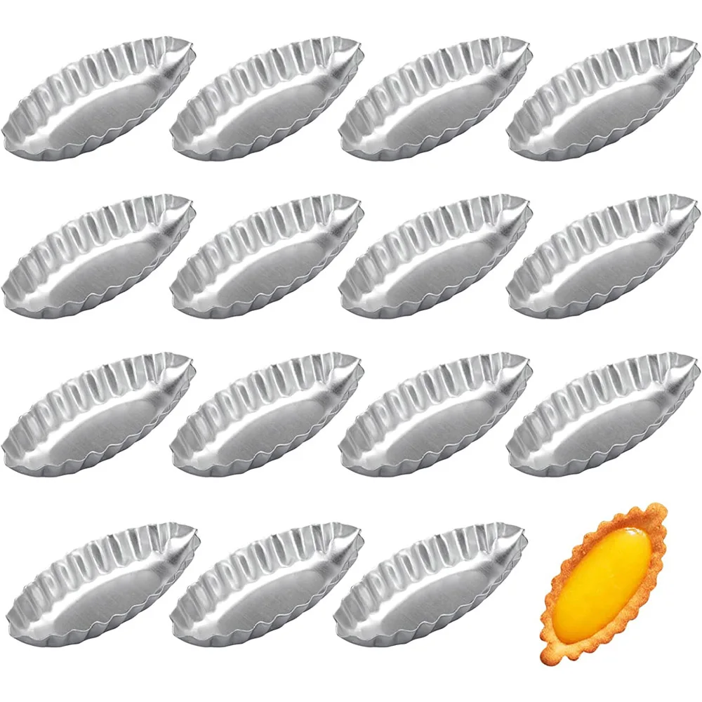 

3-15pcs Aluminum Boat Shape Tart Mold French Dessert Cheese Fruit Buscuit Cake Moulds for Kitchen Pudding Pastry Baking Tools
