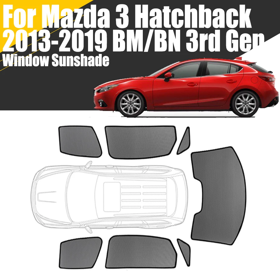 

Магнитный автомобильный солнцезащитный козырек на заказ для Mazda 3 BM BN хэтчбек 2013-2019 3-е поколение сетчатая занавеска переднее ветровое стекло рамка занавеска