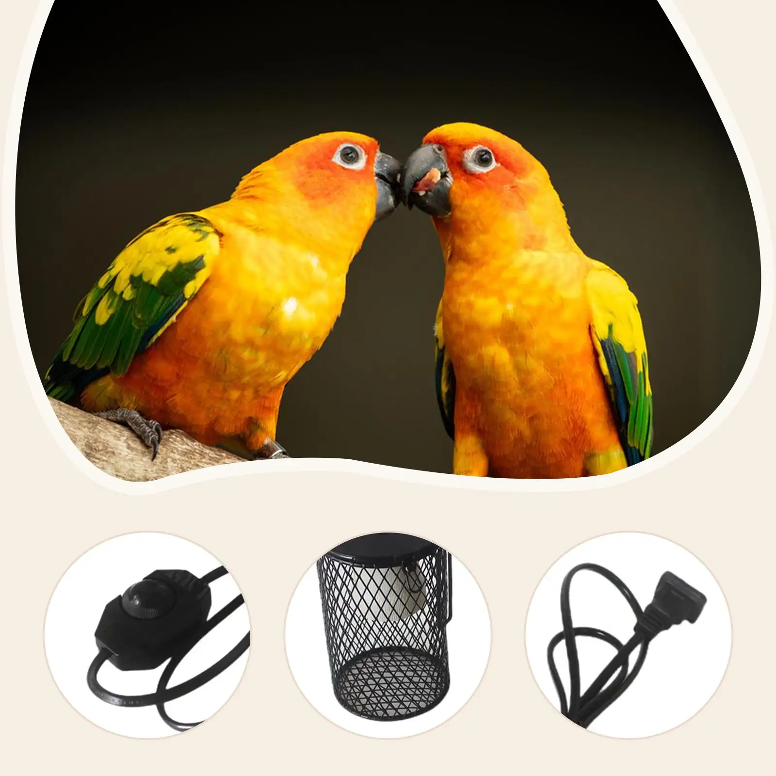 Reptile Heat Lamp Guard, Heater Light Cover Winter Supplies Heating Light Mesh Cage for Snake,