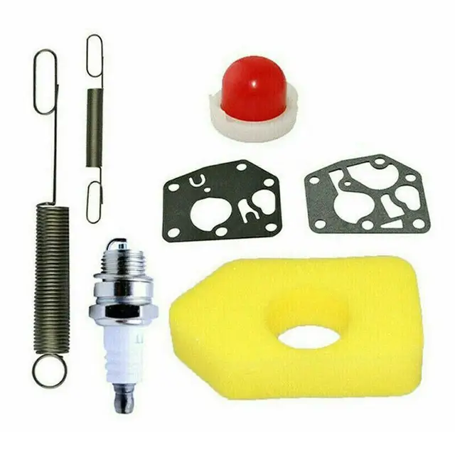 Kit Ricambio Filtro Aria E Candela Per Tosaerba Briggs & Stratton - Include Guarnizioni Per Carburatore E Olio - Foto 9
