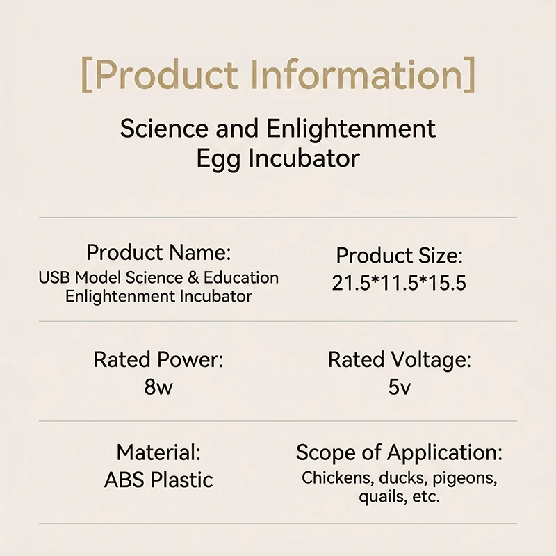 Incubateur entièrement automatique pour œufs de poulets, volailles, incubateur intelligent bionique pour poulets, canards, pigeons, charge USB, thermostatique 24 heures