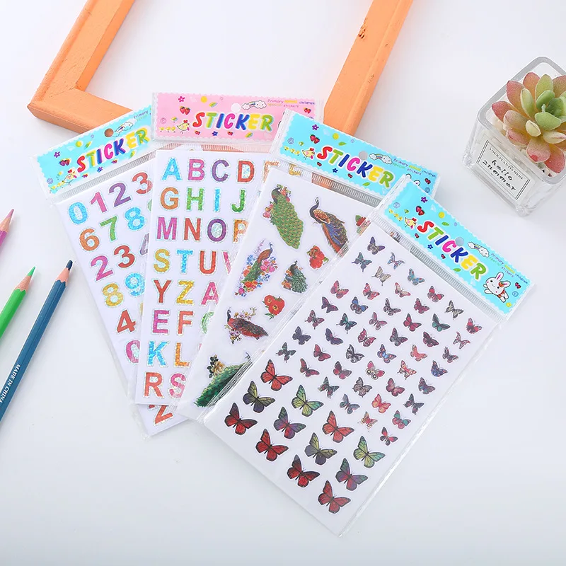 10 Sheets Alphabet Stickers Self Adhesive Letter Stickers Metallic Finish for Diy Scrapbook Birthday Card Craft Scrapbooking