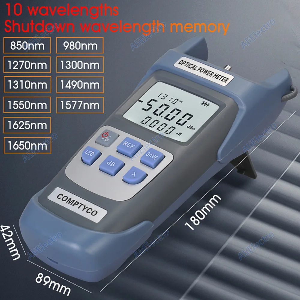 AUA-G510A/G710A Optical Power Meter SC FC Adapter -50~+26dBm/-70~+10dBm (Built-In LED Lighting) FTTH Fiber Optical Cable Tester