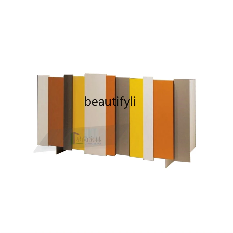 

Customized Minimalist Personality Creative Sideboard Cabinet Color Paint Tea Cabinet Modern Minimalist Locker Sofa Side Cabinet