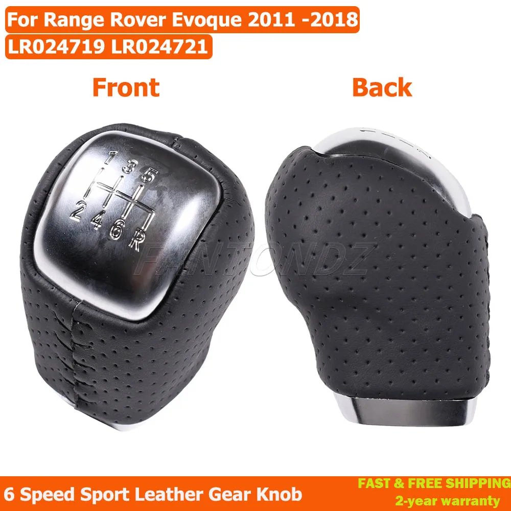 Pomello del cambio per Range Rover Evoque dal 2011 al 2018, realizzato in pelle, compatibile con i numeri OEM LR024719 LR024721 (custodia in pelle
