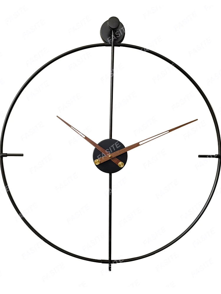 

Nordic Simple Wall Creative Wall Clock Spanish Style Iron Art Metal Wall Watch Restaurant Bedroom Single Ring For Home Decorate