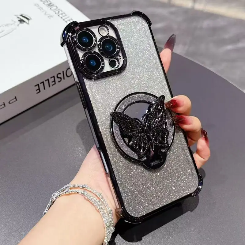Shockproof Mirror Butterfly Phone Case - Elegant and Durable Protection Cover
