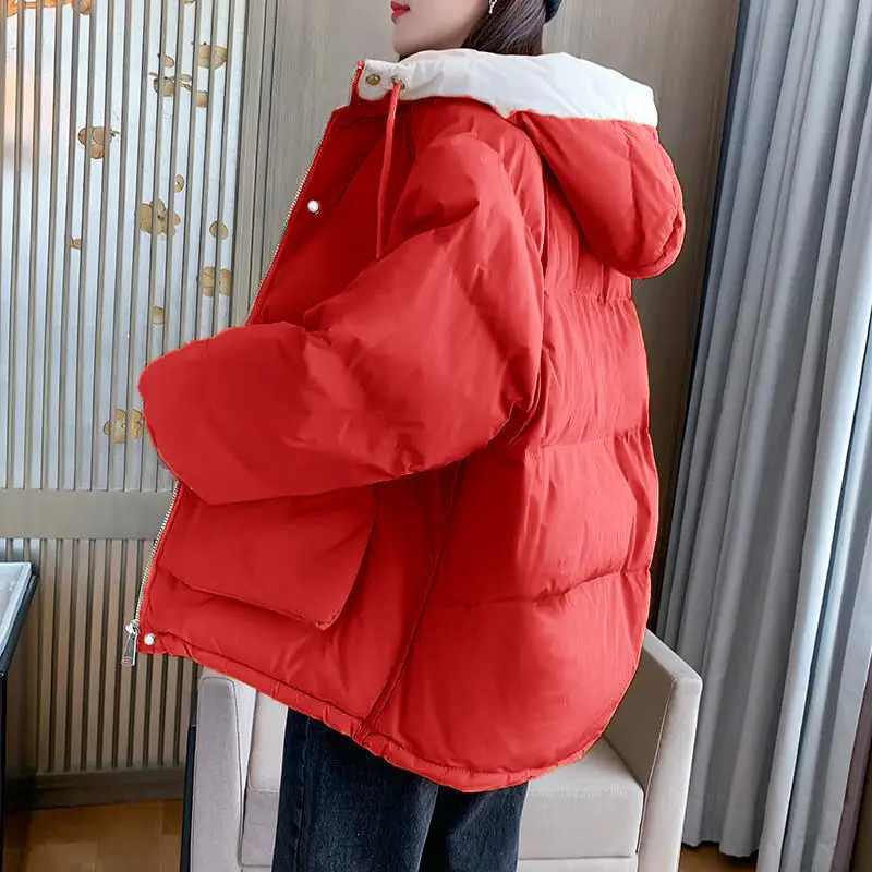 Women's Down Padded Jackets Thickened Hooded Winter Female Coats 2023 New Autumn Jacket Parkas Female Solid Clothes Short Loose