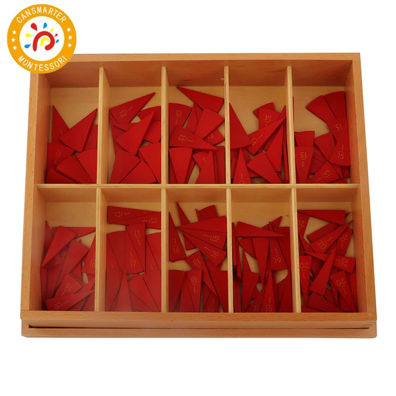 

Montessori Materials Box Multiple Shape Fraction Circles With Box Math Toys Wooden Puzzle Games Educational Toy for Kids