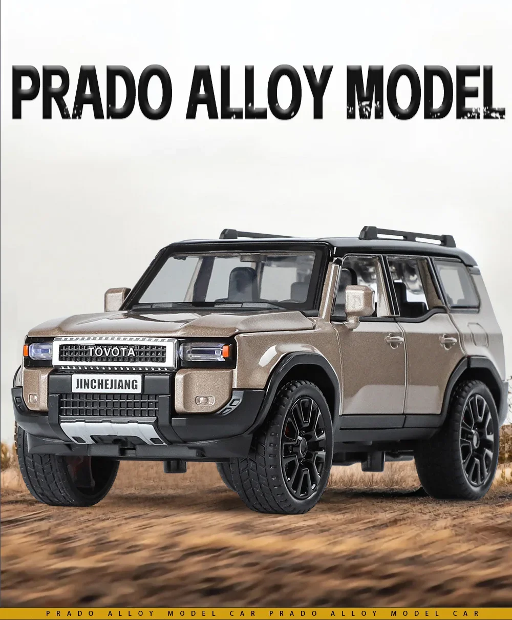 1:32 Toyota Land Cruiser Prado Suv Alloy Die Cast Toy Car Model Sound And Light Children'S Toy Collectibles