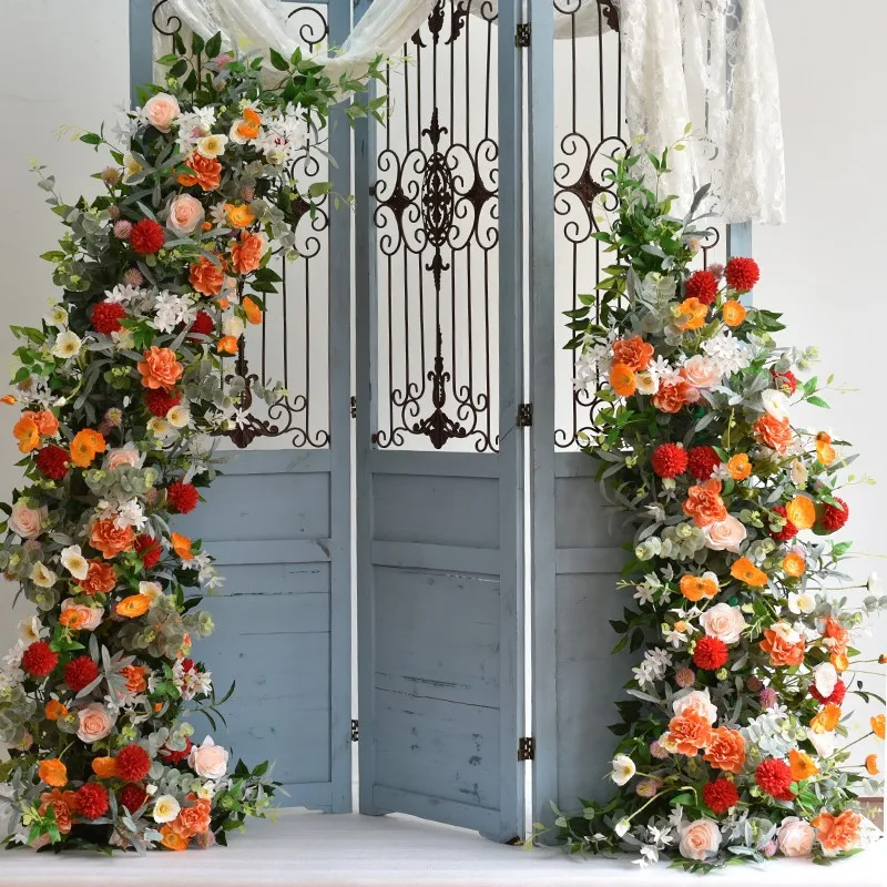 2PCS Wedding Arch Flower Stand Balloon Decoration Arch Party Background Metal Stand Outdoor Artificial Flower Door Shelf Frame