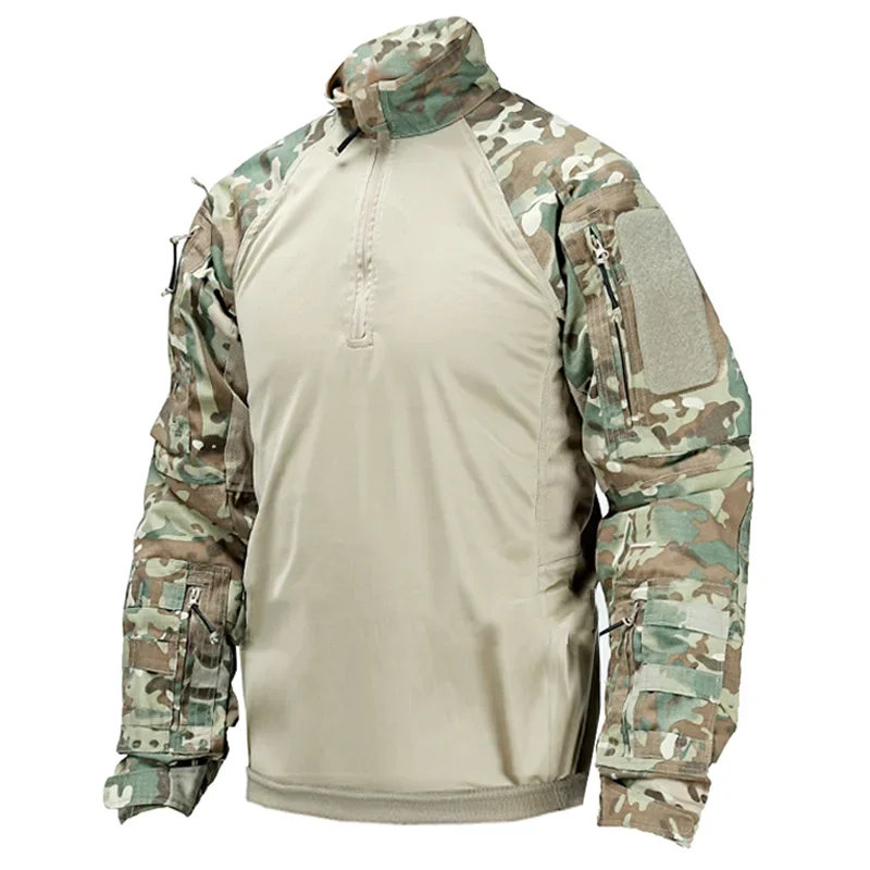 Men Army Multicam Military Uniform Tactical shirt Combat Shirt Airsoft Tactical Shirt Long Sleeve Paintball Camping Hunting Clothing