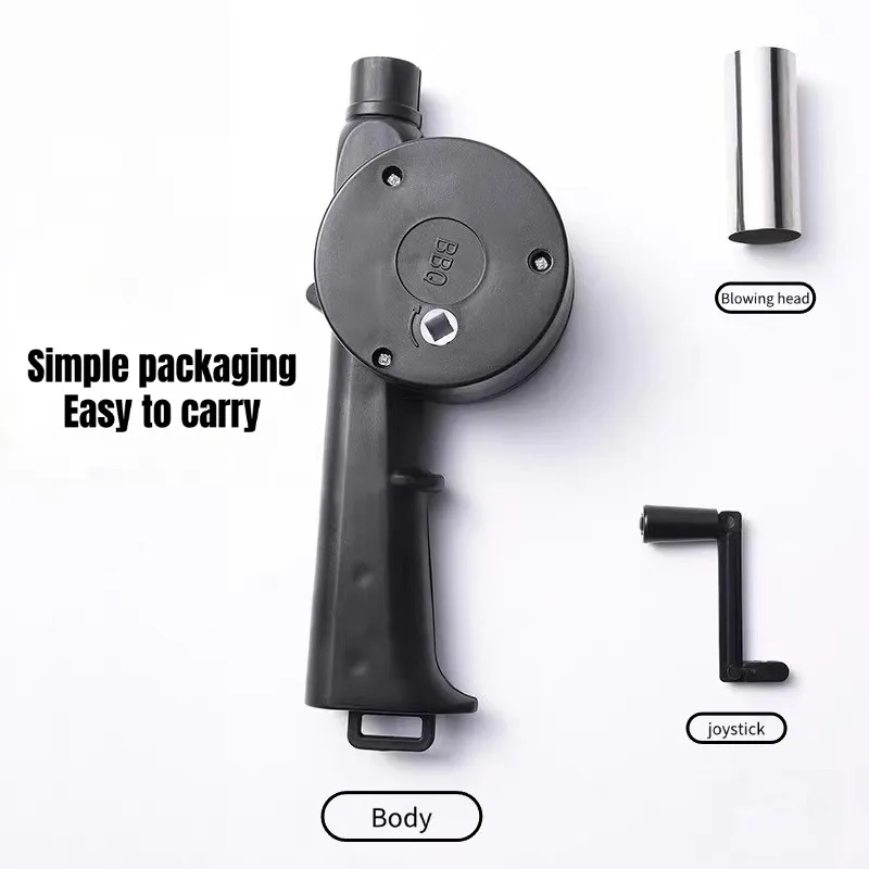 Hand-cranked Air Blower Small Manual Blower Combustion Aid Hand Cranked Hair Dryer Outdoor Barbecue Hair Dryer Barbecue Utensils