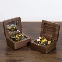 Vintage Music Box Walnut Wood Clockwork Musical Box with Mirror for Elise You Are My Sunshine Birthday Gifts for Boyfriend 1