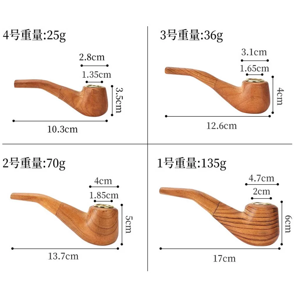 Wooden Smoking Tobacco Pipe Classic Curved Tobacco Filter Pipe Wood Smoking Wooden Gift tobacco pipe