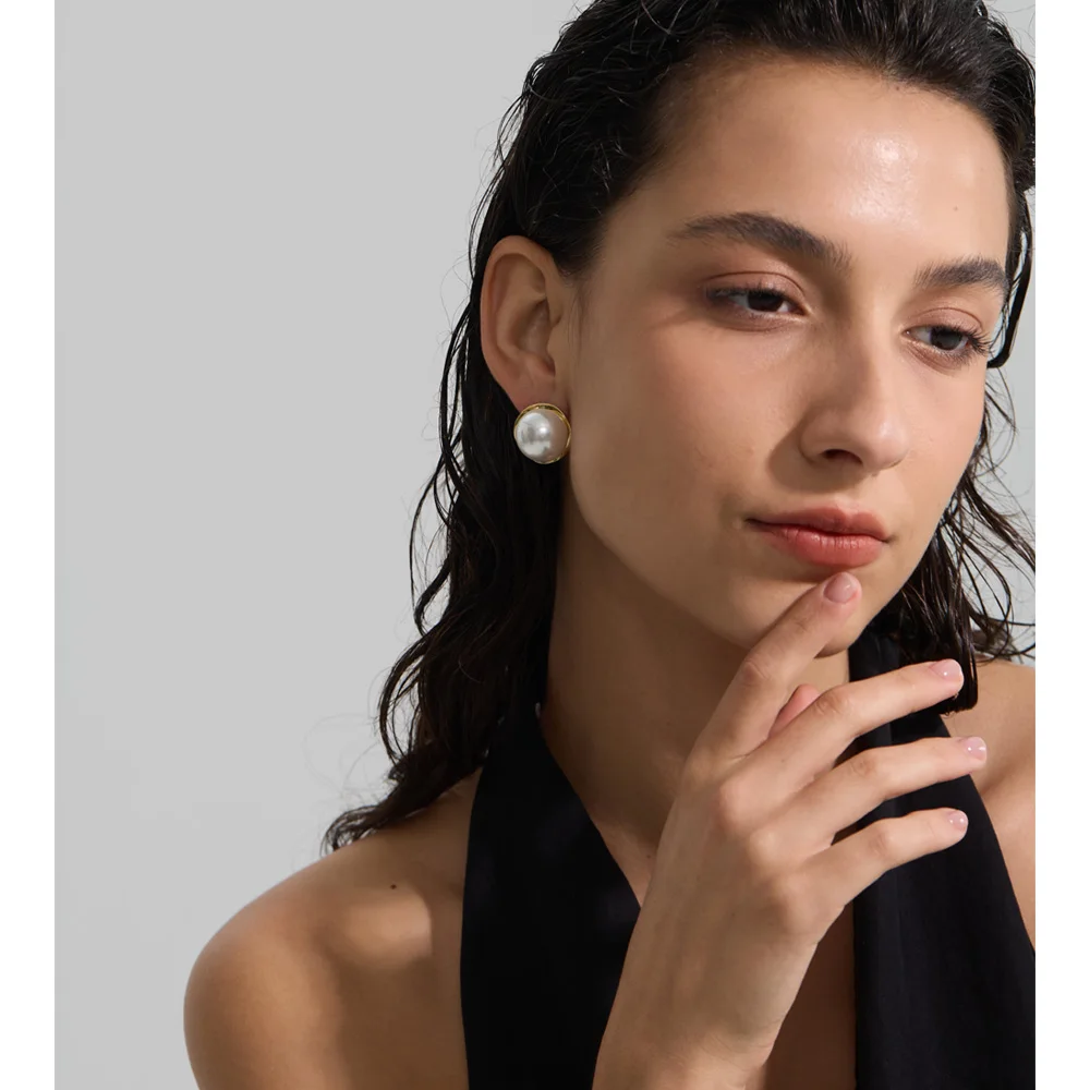 Yhpup Pearls Stud Earrings Women