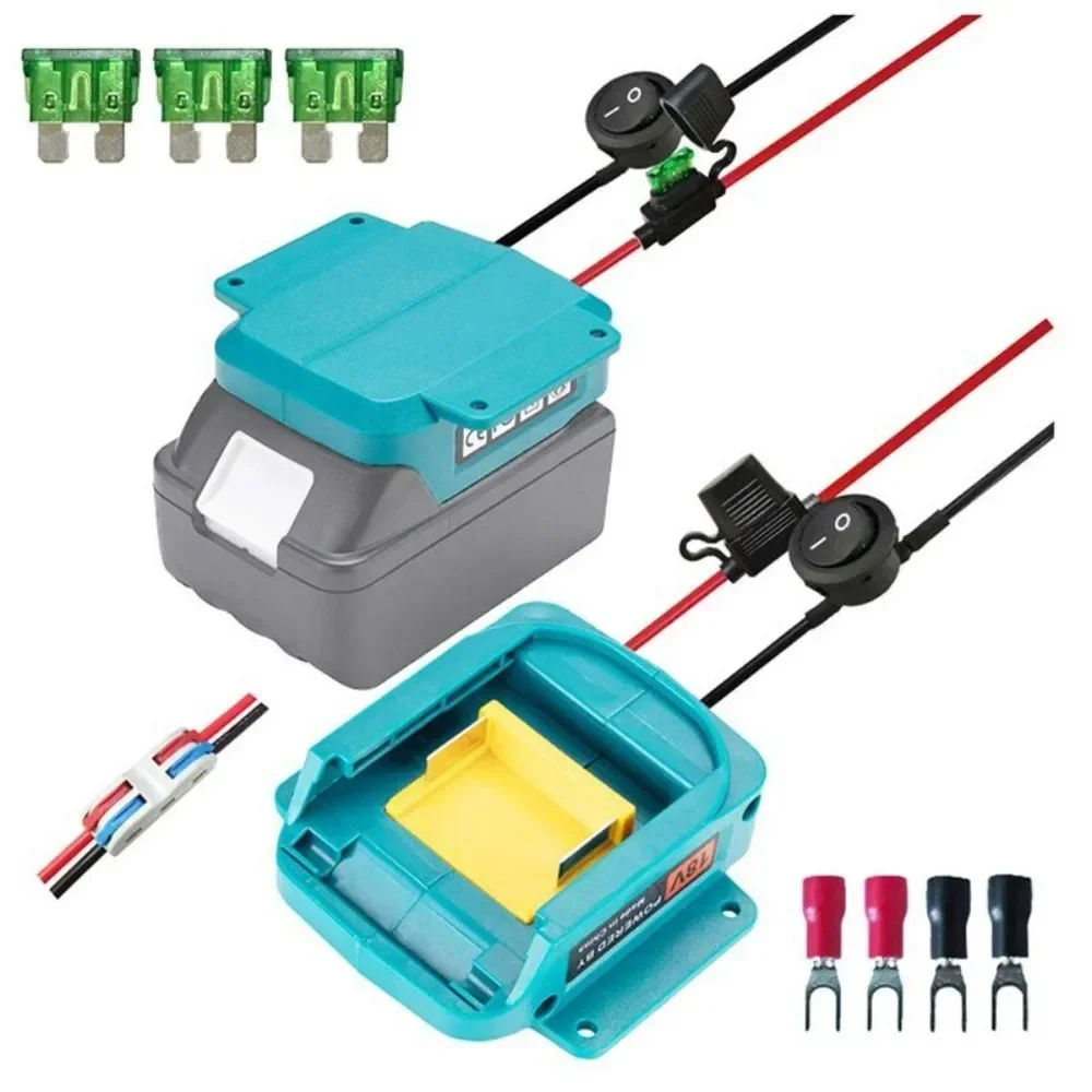 Power Wheels Battery Adapter Compatible for Makita 18V BL1830 with Fuse&Switch 14 AWG Good Power Convertor for DIY RC Toys