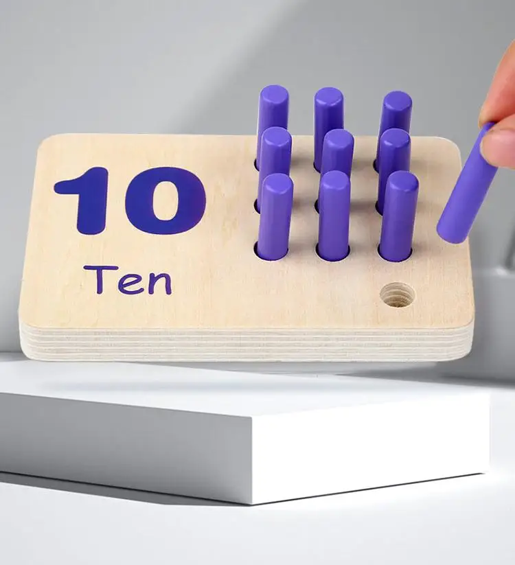 Wooden Counting Stick Math Game Number Matching Educational Toy_voghion.com