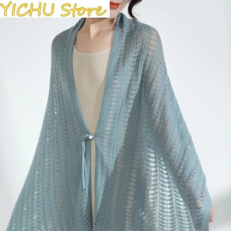 New Cashmere Summer Style Shawl Scarf Hollow out Cover Up Fashion Lightweight Outer Layer Sun Protection Shirt summer women arm cover chiffon shawl solid color driving sleeves sun protection wrap scarf beach cuff shoulder raglan sleeves