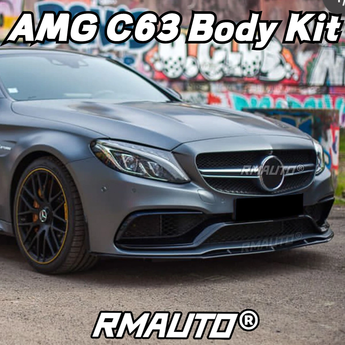 

For Mercedes Benz C63 AMG 2014-2023 Front Lip Carbon Fiber Bumper Splitter Edition 1 Style Diffuser Spoiler Body Kit Accessories