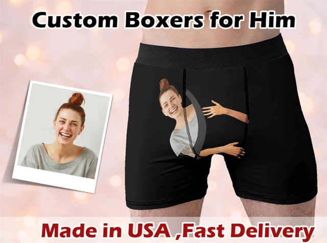 Custom Boxers with Face, Personalized Photo Print Underwear, Boxer