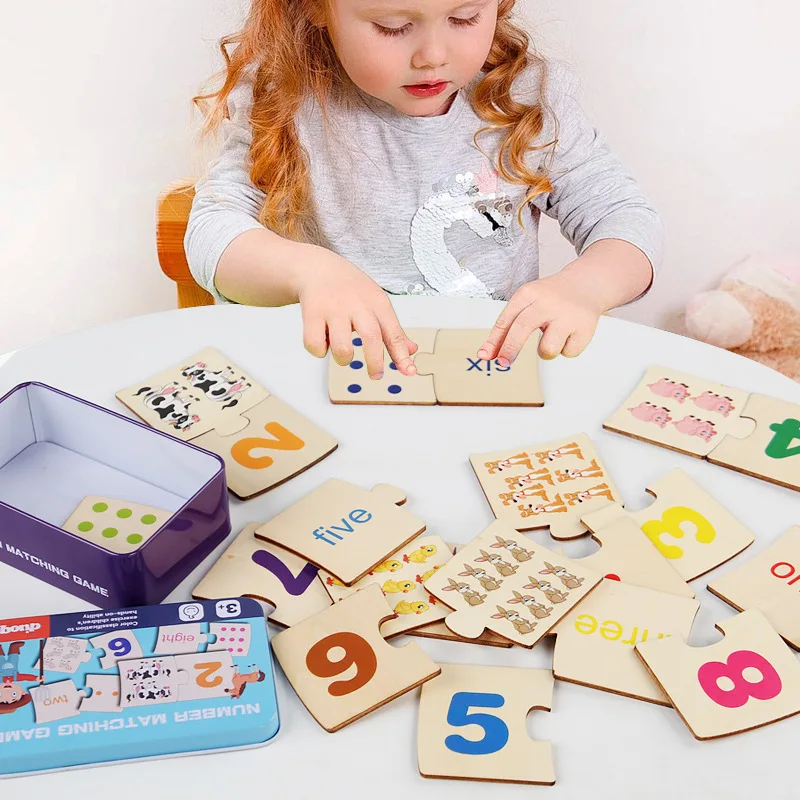 Kids Montessori Wooden Math Educational Pairing Game Children's Logic Thinking Training Early Education Learning Puzzle Toy Sets