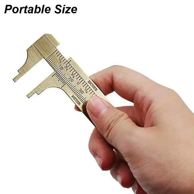 Mini Vernier Caliper Brass Metric Imperial MM INCH Small Portale Ruler Measure Tool Slide Length Gauge Copper Caliber Craft DIY 2