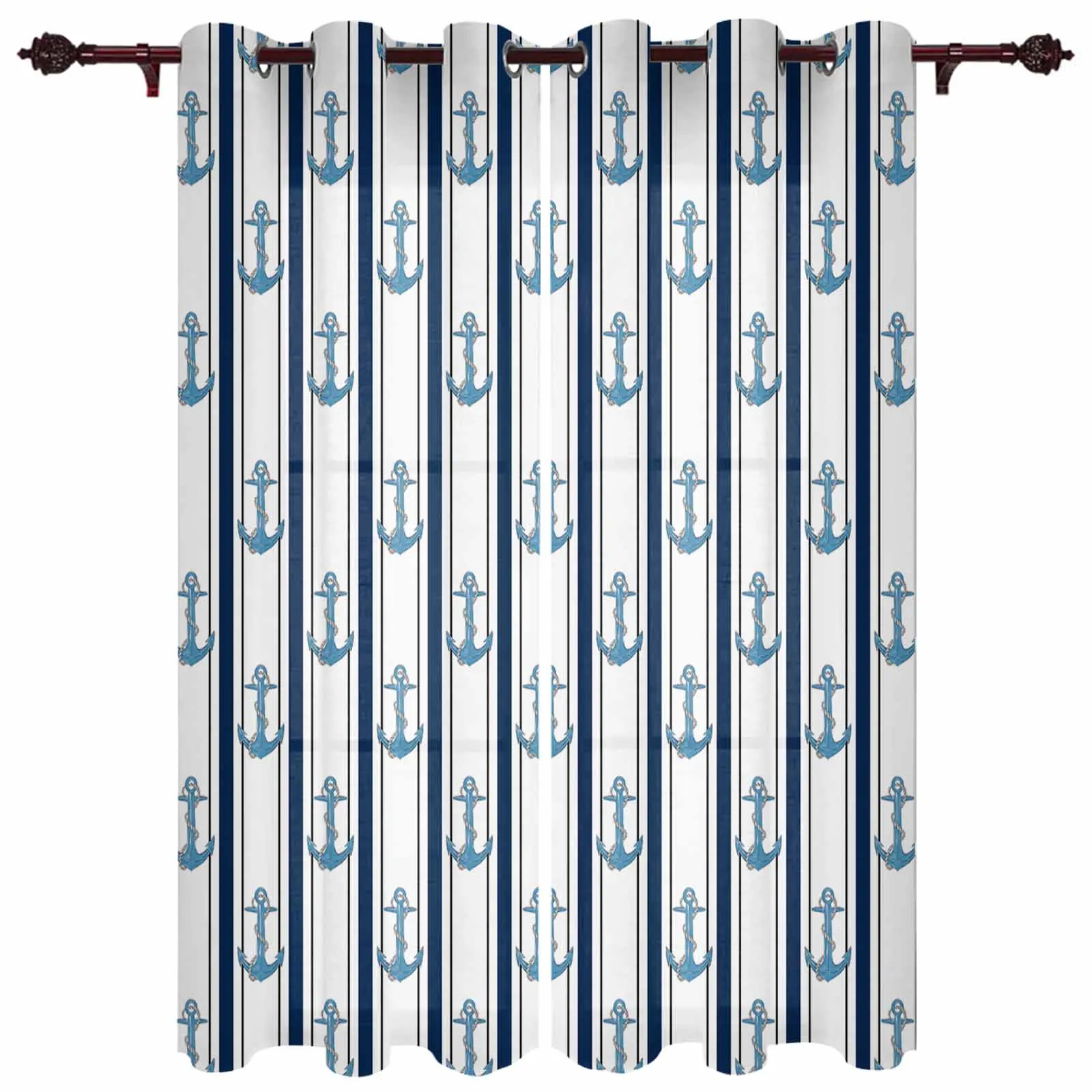 

Anchor Lines Window Curtains for Living Room Luxury Bedroom Curtains Coffee Dining Room Drapes