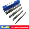 1: 10 spiral groove taper machine reamer HSS taper shank reamer 8-46mm, used for cutting and grinding holes in machine tools 1