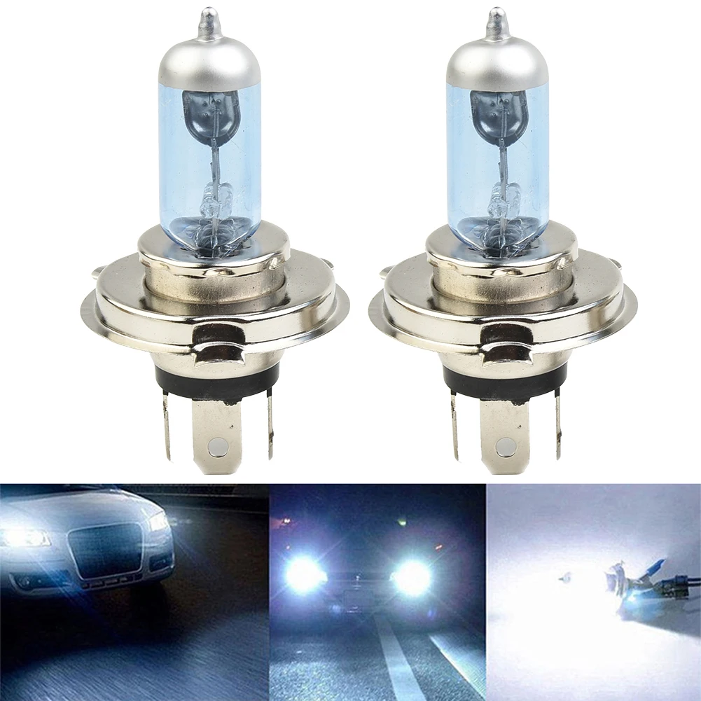 

2pcs H4 100W 4500K Car Xenon Gas Halogen Headlight Headlamp Lamp Bulbs Blue Shell 6A DC 12V Aluminum Alloy Base Waterproof Light