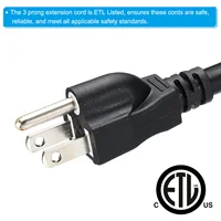 0.3-3 เมตร 3 PRONG สายไฟ 15A 14AWG อุปกรณ์สายไฟไฟฟ้าสายหญิง/ชายปลั๊กสายไฟสําหรับโคมไฟพัดลม 4