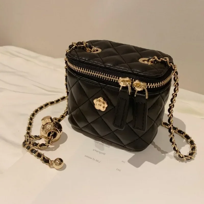 New camellia diamond check chain box small bag ladies Summer mini shoulder crossbody bag
