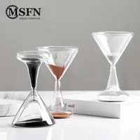 Creative Glass Sand Clock Design Wine Glass Shape Beautiful Hourglass 5 Minute Timer Clessidra Desk Decor Living Room Ornaments 2