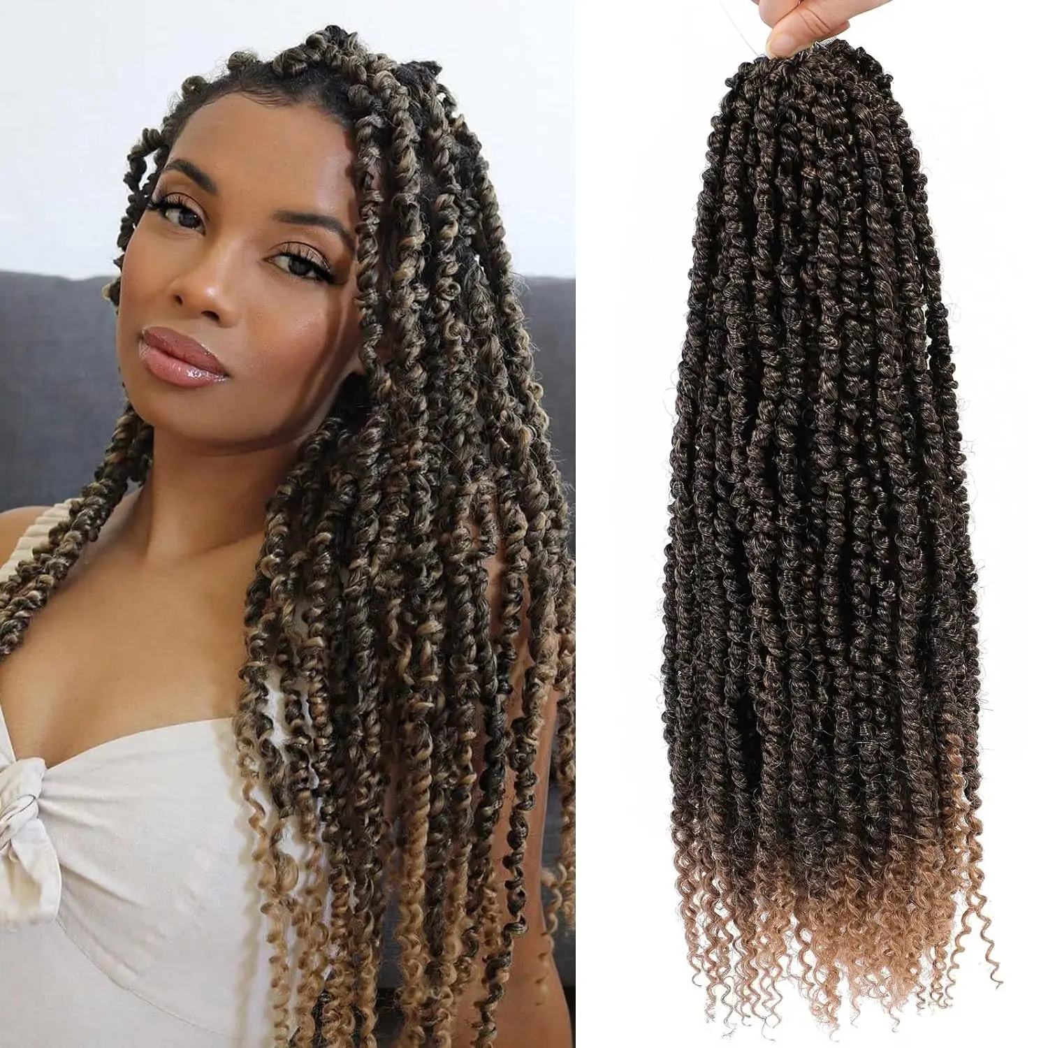 Sambriad Passion Twist Hair 18 Inch Synthetic Crochet Hair Pretwisted Crochet Braids For Black Women Goddess Bohemian Extensions black africans little girl passion twist headband wig children s hair accessories baby headdress kids jewelry ornaments headgear