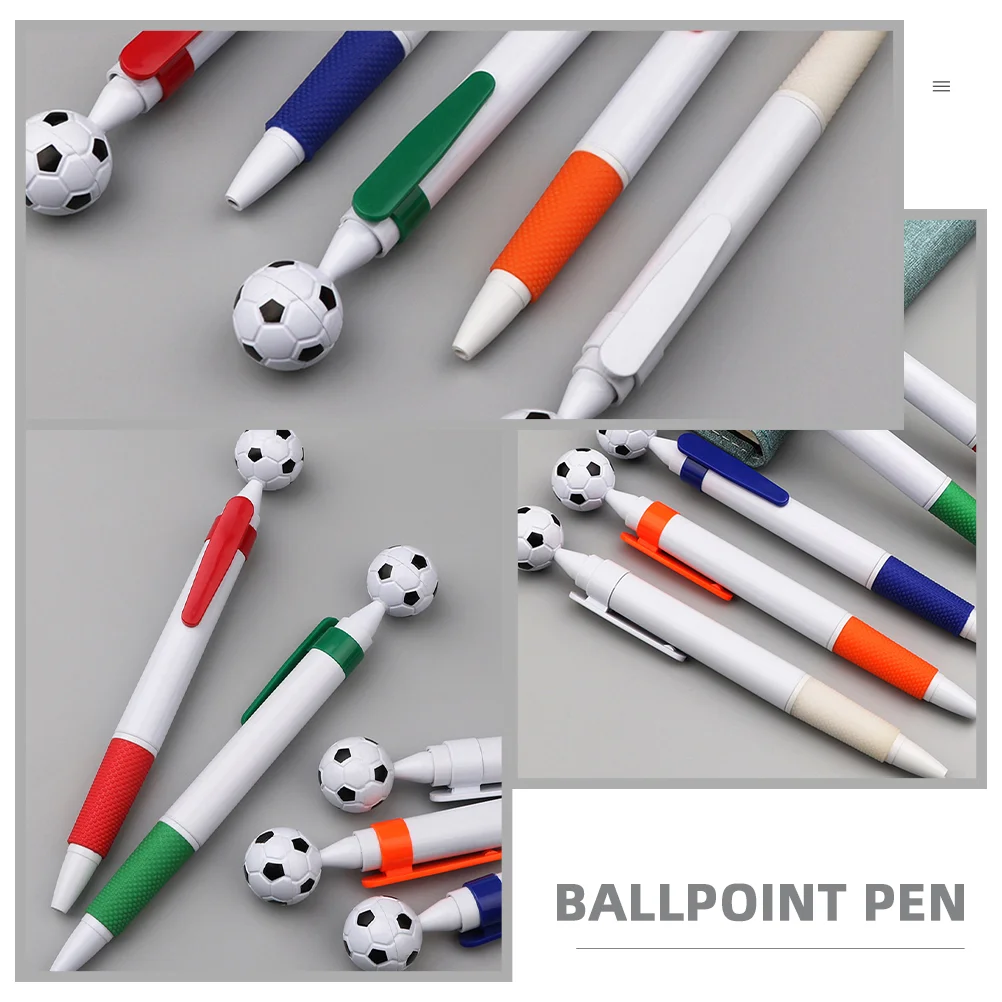 20 Pcs Fountain Pen Football Ballpoint Student Pens Bulk Abs Soccer Goodie Bag Favors Plastic School Child Soccer Scrapbooking 2